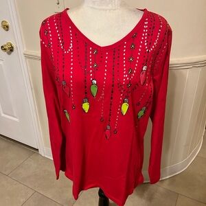 NWT Needy Me Long Sleeve Holiday Shirt/large.